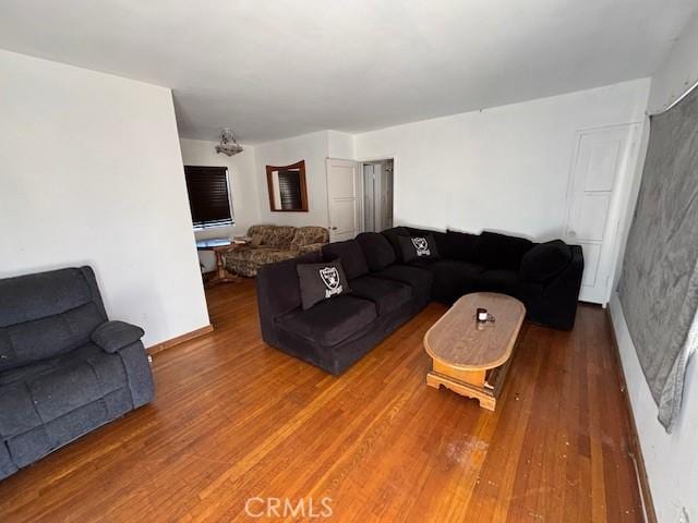 living room featuring hardwood / wood-style floors