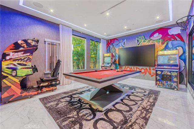 recreation room with pool table