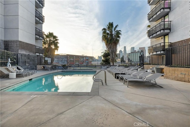 view of pool with a patio