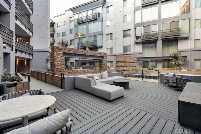 deck with outdoor lounge area