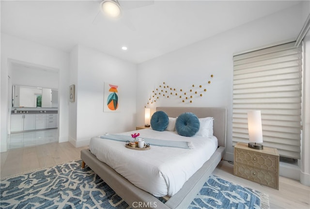 bedroom featuring hardwood / wood-style floors