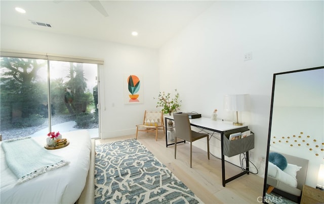 office featuring light hardwood / wood-style flooring