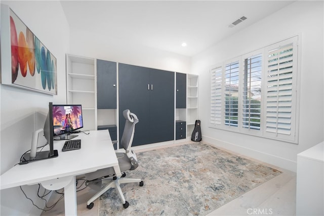 office featuring hardwood / wood-style flooring