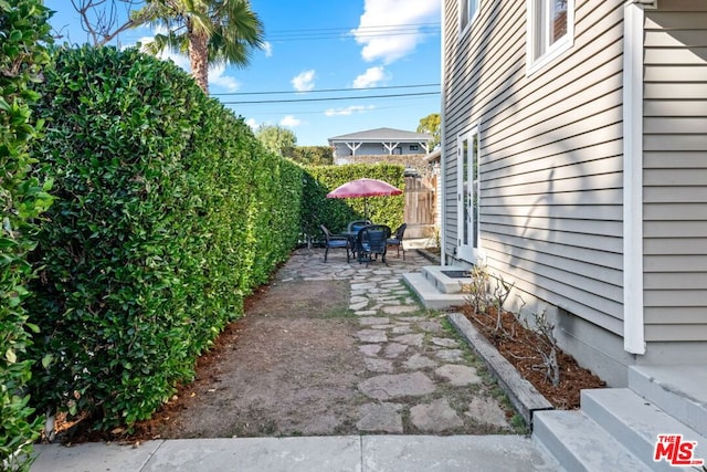 view of yard featuring a patio area