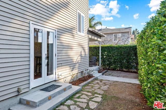 exterior space with french doors