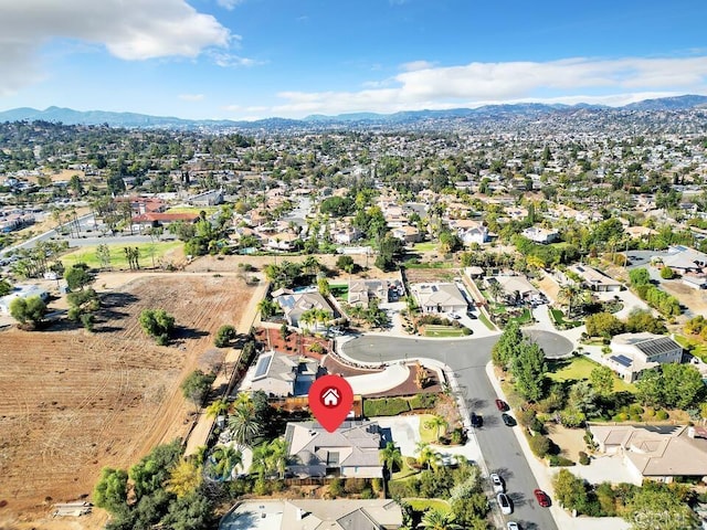 bird's eye view featuring a mountain view