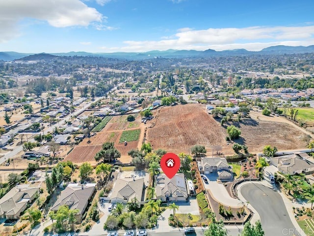 aerial view featuring a mountain view