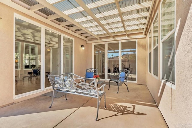 view of patio with a pergola