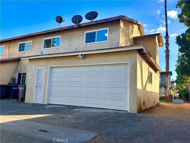 exterior space featuring a garage