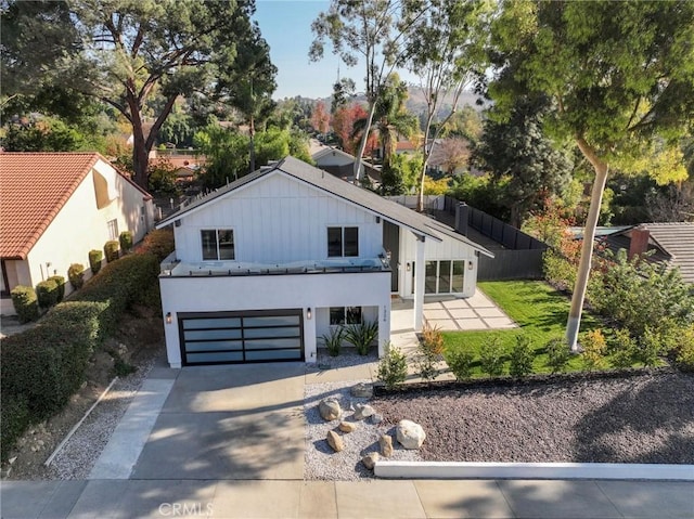 contemporary house with a garage