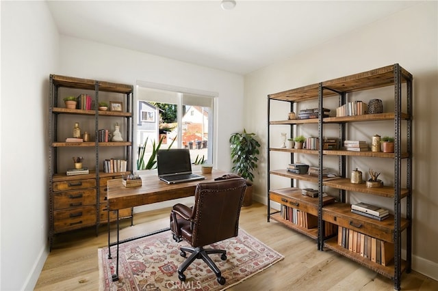 office featuring light hardwood / wood-style flooring