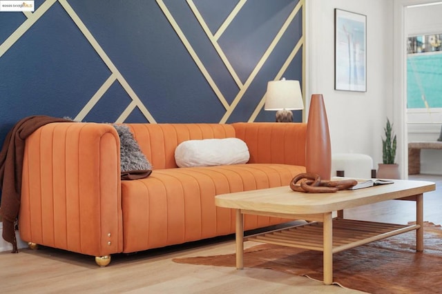 sitting room featuring hardwood / wood-style flooring