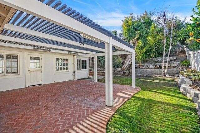 view of patio with a pergola