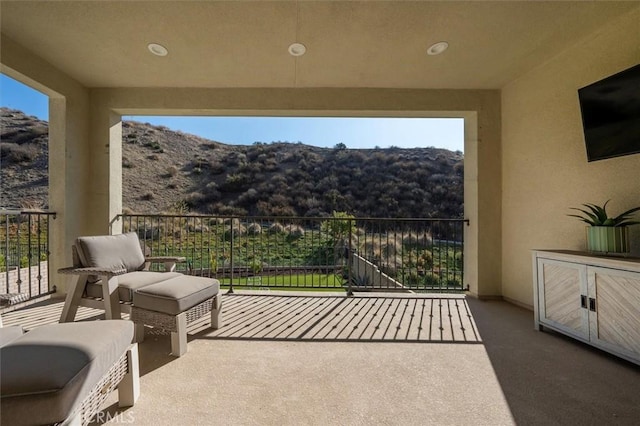 balcony with a mountain view