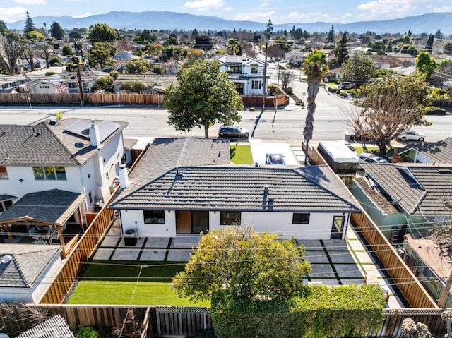 bird's eye view with a mountain view