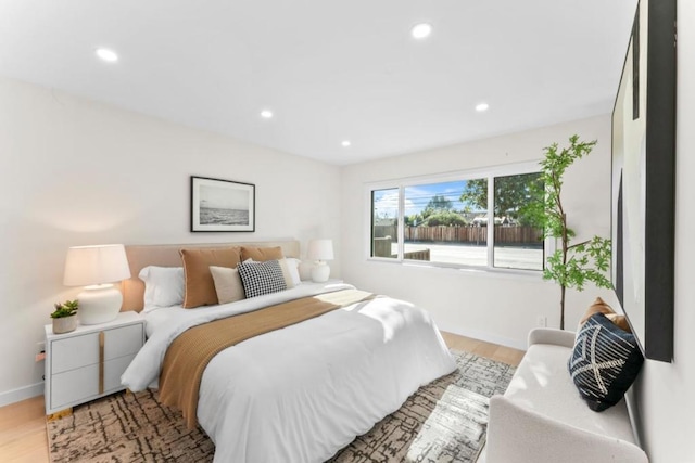 bedroom featuring light wood-type flooring