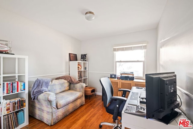 office featuring hardwood / wood-style flooring