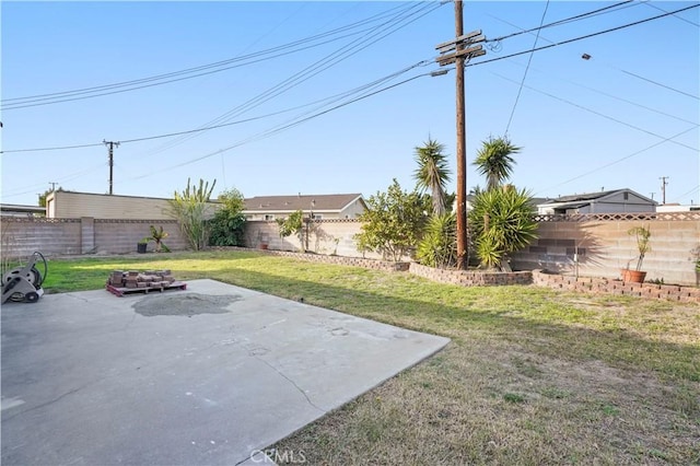 view of yard featuring a patio