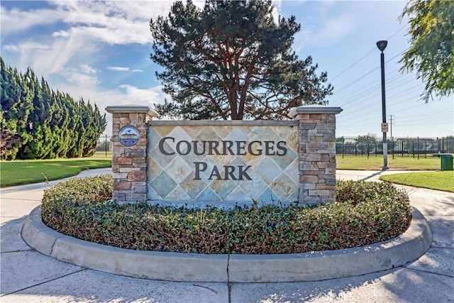 view of community sign