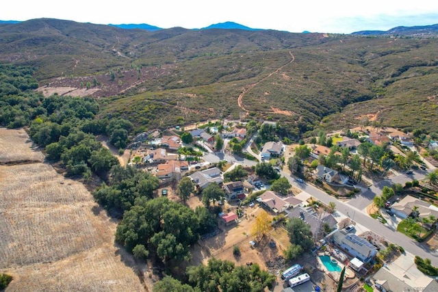 drone / aerial view with a mountain view