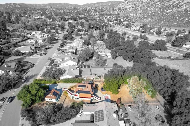 aerial view with a mountain view