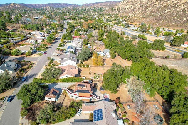 bird's eye view with a mountain view