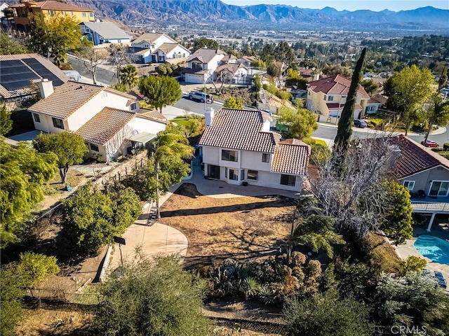 bird's eye view with a mountain view