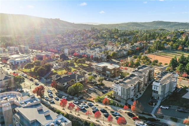 bird's eye view featuring a mountain view