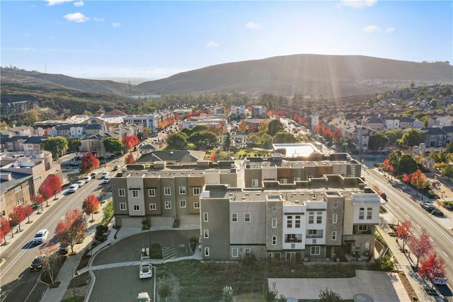 aerial view with a mountain view