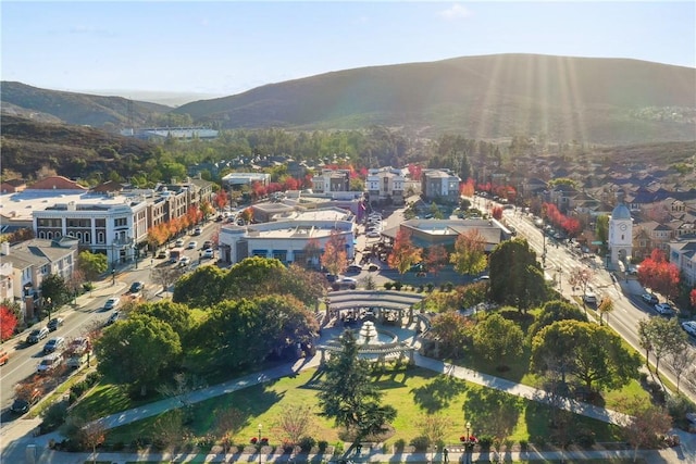 aerial view featuring a mountain view