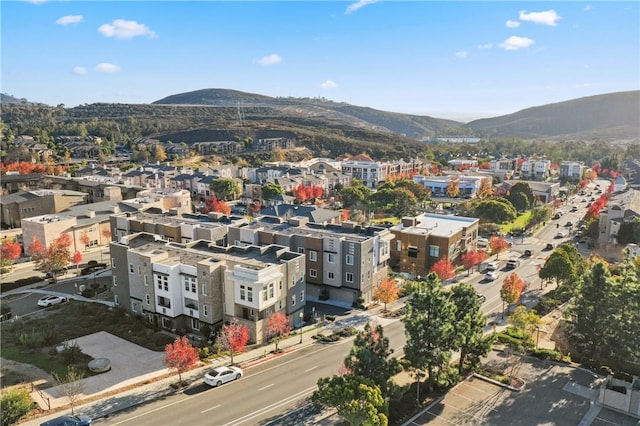 bird's eye view featuring a mountain view