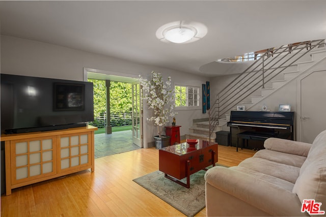 living room featuring hardwood / wood-style flooring