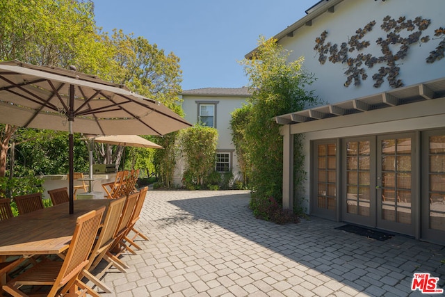 view of patio with french doors