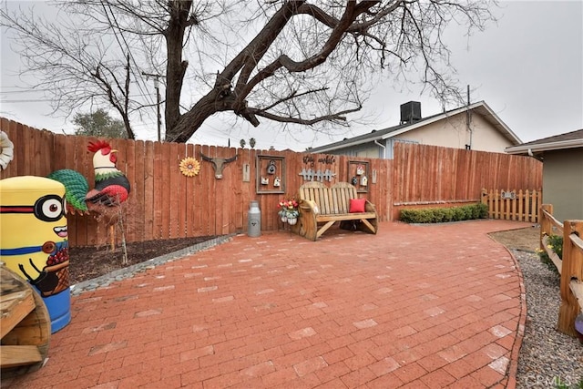 view of patio / terrace featuring central air condition unit