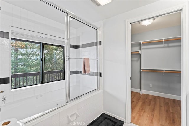 bathroom featuring hardwood / wood-style flooring