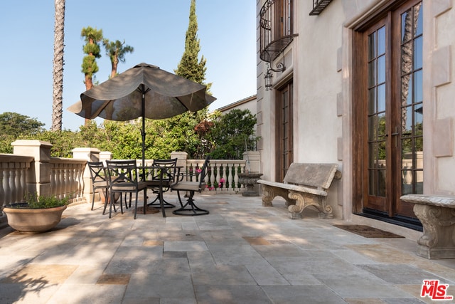 view of patio / terrace featuring french doors