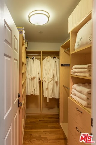 spacious closet featuring light wood-type flooring