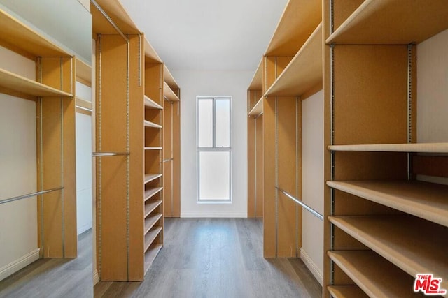 spacious closet with light wood-type flooring