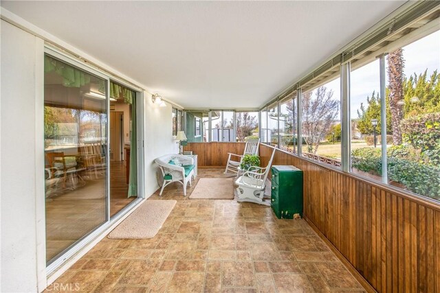 view of unfurnished sunroom