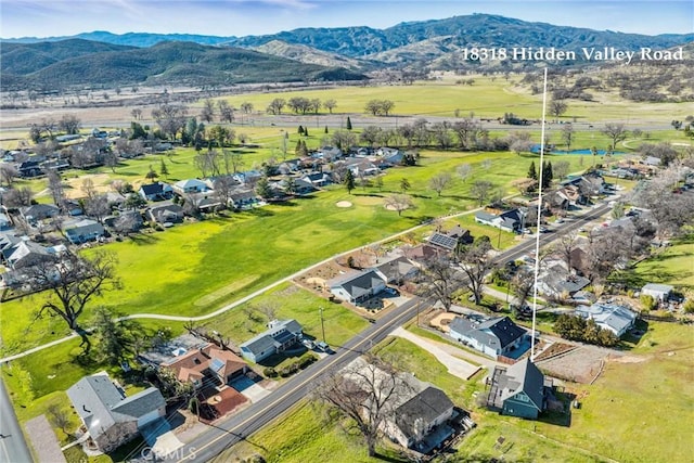 aerial view featuring a mountain view