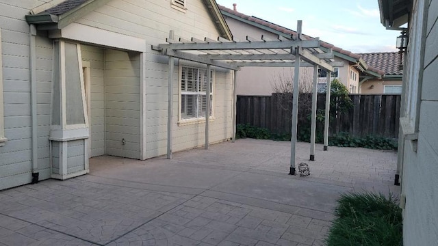 view of patio / terrace featuring a pergola