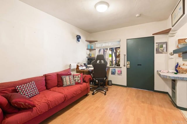 living room featuring hardwood / wood-style flooring