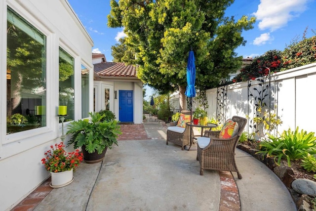 view of patio / terrace featuring a fenced backyard