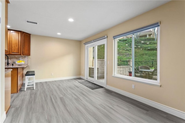 interior space featuring light hardwood / wood-style floors