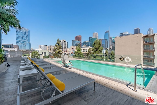 view of pool with a patio area