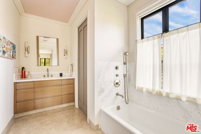 bathroom featuring vanity and shower / tub combo