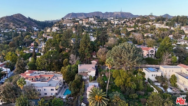 aerial view featuring a mountain view