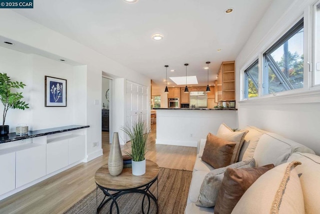 living room featuring light hardwood / wood-style flooring