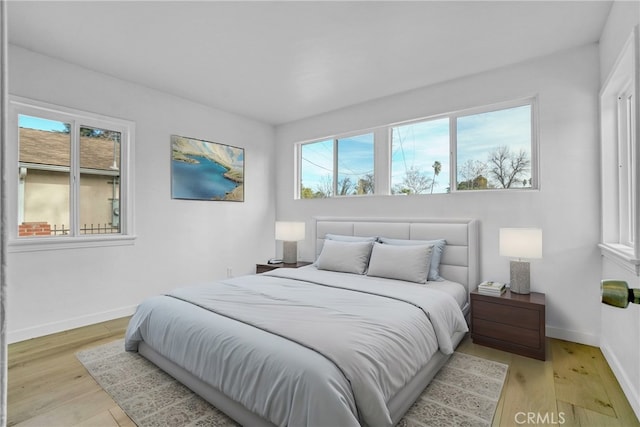 bedroom featuring light hardwood / wood-style floors