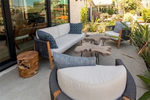 view of patio featuring an outdoor hangout area